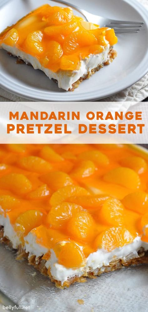 Orange Pretzel Salad, Pretzel Salad Dessert, Dessert Orange, Salad Strawberry, Pretzel Dessert, Pretzel Desserts, Orange Dessert, Strawberry Pretzel Salad, Pretzel Salad