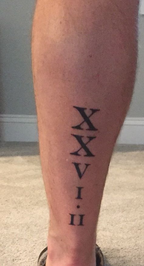 Marathon roman numeral tattoo lower leg Roman Numeral Leg Tattoo, Number 13 Tattoos, Roman Numeral Tattoos, 13 Tattoos, Skeleton Hand Tattoo, Leg Tattoos Women, Skeleton Hands, Roman Numerals, Leg Tattoos