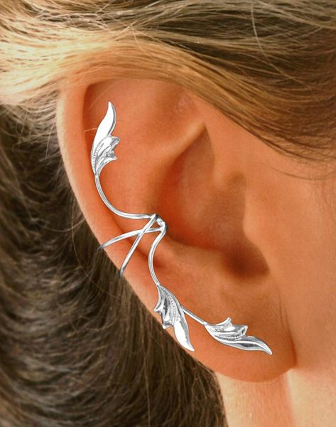 Full Ear Piercings, Leaf Ear Cuffs, Silver Spray, Faux Piercing, Hammered Hoop Earrings, Wrap Earrings, Sedona Az, Scottish Thistle, Gold Ear Cuff