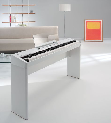 Piano Room Design, Piano Room Decor, Piano Table, Piano Desk, Minimal Apartment, Piano Decor, Portable Piano, White Piano, Piano Room