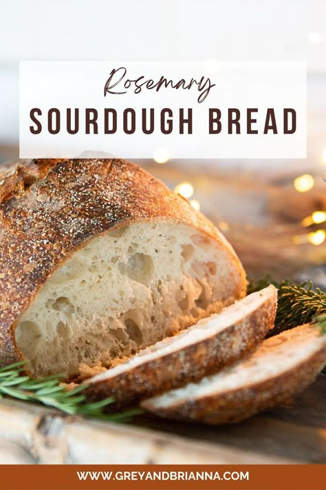 homemade rosemary sourdough bread Rosemary Sourdough Bread Recipe, Bread Recipes Sourdough, Rosemary Sourdough Bread, Bread Rosemary, Rosemary Sourdough, Sourdough Bread Recipes, Easy Sourdough Bread Recipe, From Scratch Recipes, Recipe Using Sourdough Starter