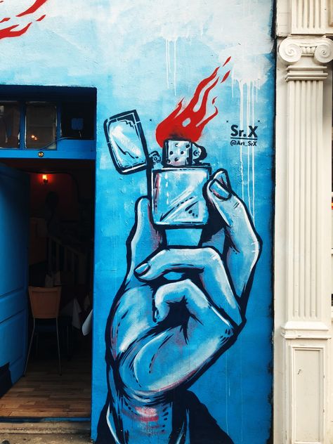 Hand Holding Lighter, Holding Lighter, Lighter Drawing, Graffiti Pens, Images D'art, Colorful Murals, Amazing Street Art, Street Graffiti, Hand Holding