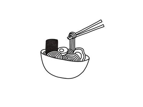 Ramen Line Drawing, Ramen Drawing Simple, Noodle Bowl Tattoo, Ramen Tattoo Design, Chinese Food Tattoo, Ramen Noodle Tattoo, Ramen Tattoo Simple, Ramen Bowl Tattoo, Ramen Sketch