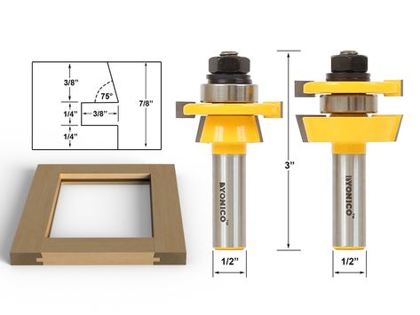 Door & Window :: Stile and Rail :: Rail & Stile Router Bit Set ... Cabinet Door Router Bits, Wood Milling Machine, Woodworking Chisels, Cabinet Door Styles, Router Bit Set, Cnc Wood, Router Bit, Carving Knife, Woodworking Jigs