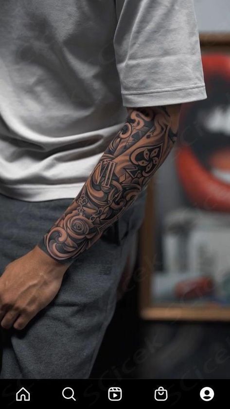 Minimal Sleeve Tattoo Men, Tricep Tattoo Men Sleeve, Tattoo Ideas For Men Forearm Creative, Half Sleeve Tattoo For Men Forearm Ideas, Forearm Tattoo Men Sleeve Ideas, Cool Half Sleeve Tattoos For Men Ideas, Half Hand Tattoo Men, Full Sleeve Tattoos For Guys Ideas, Full Arm Tattoo Men Sleeve Ideas