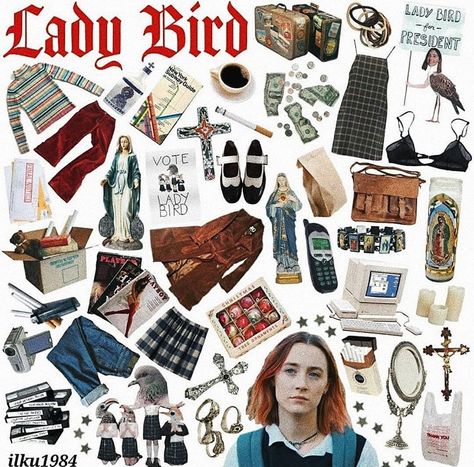 Lady Bird Aesthetic Outfits, Lady Bird Outfits, Lady Bird Outfits Movie, Ladybird Outfits Movie, Ladybird Tattoo Movie, Lady Bird Polaroid Poster, Lady Bird Poster Movie, Ladybird Outfits, Ladybird Tattoo