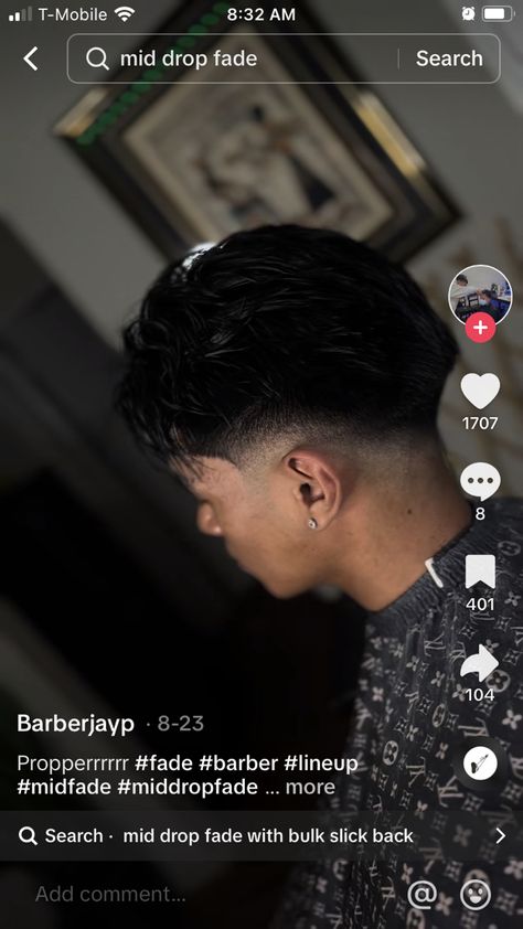 Mid Taper Fade Slick Back, Mid Drop Fade Middle Part, Drop Fade Slick Back, Mid Taper Slick Back, Low Taper Slick Back, Low Fade Middle Part, Slick Back Taper Fade, Slick Back Taper, Lower Taper Fade