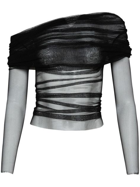 Haut Transparent, White Silk Blouse, Christopher Esber, Silk Tulle, Black Veil, Silk Top, Black Silk, Veil, Camisole Top