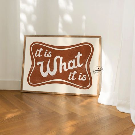 It is What It is Home Office Wall Art Funny Office Quotes Sign Vintage Motivation Quotes Retro Print Work From Home Decor Funny Trendy Quote - Etsy Nerdy Wall Art, Retro Wall Art Vintage, Funny Office Quotes, Apartment Refresh, Cozy Chalet, Bold Wall Art, Office Quotes Funny, Home Office Wall Art, Positive Wall Art