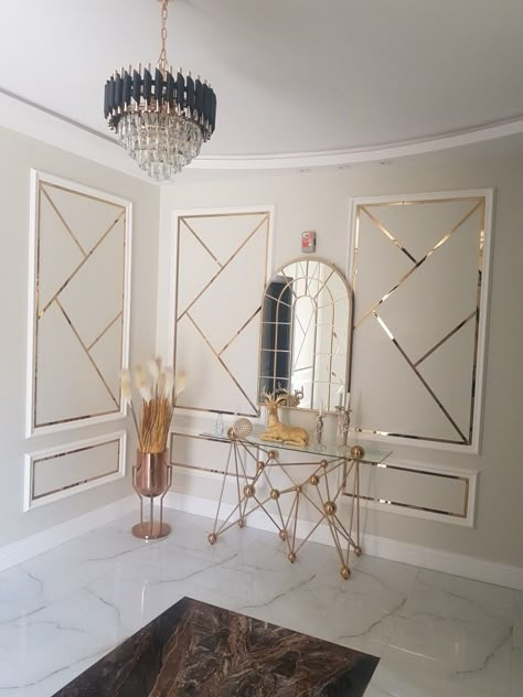 Wall Mirror Decor Living Room, Wall Molding Design, Mirror Decor Living Room, House Wall Design, Latest Living Room Designs, Mirror Design Wall, Wall Decor Design, Ideas Living Room, Paint Colors For Living Room