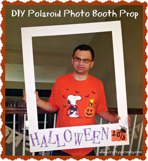 DIY Polaroid Photo Booth Prop made from a 22x48 piece of foam core board. Polaroid Photo Booth, Highschool Reunion, Halloween Photo Booth Props, Polaroid Photo Booths, Diy Polaroid, Halloween Disco, Class Mom, Polaroid Diy, Fall Carnival