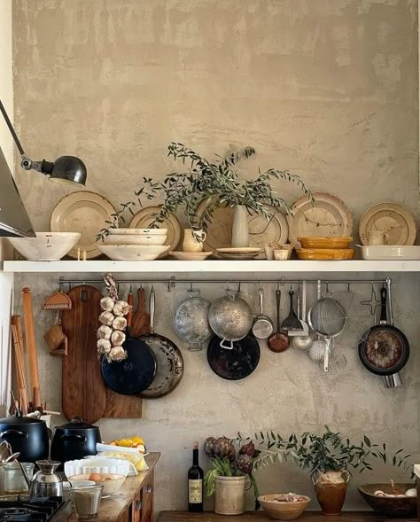 Mediterranean Home, Mediterranean Homes, Dream House Interior, Dream Apartment, Kitchen Inspo, Dream House Decor, Pots And Pans, Dream Home Design, Kitchen Inspirations