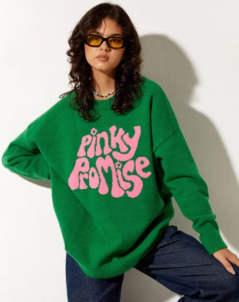 Green Sweater Women, Merch Design, Kids Print, Shirt Design Inspiration, Pinky Promise, Merch Ideas, Apparel Brand, Graphic Inspiration, Design Clothes