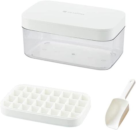 Amazon.com: Warm Wood Ice Cube Tray With Lid and Bin | 32 Nugget Silicone Ice Tray For Freezer | Flexible Safe Ice Cube Molds Comes with Ice Container, Scoop and Cover (White): Home & Kitchen Ice Container, House Dr, Wood Packaging, Silicone Ice Molds, Silicone Ice Trays, Ice Trays, College List, Ice Scoop, Silicone Ice Cube Tray