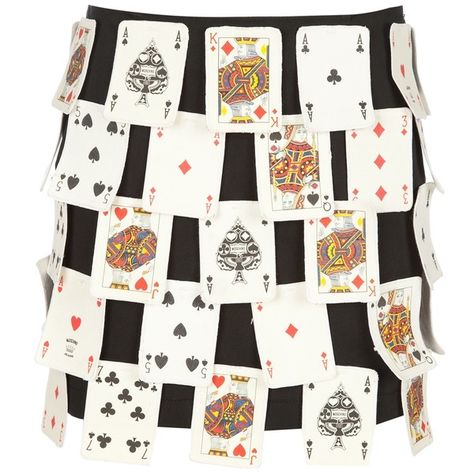 MOSCHINO VINTAGE 3D playing card skirt ($630) ❤ liked on Polyvore featuring skirts, bottoms, moschino, gonne and moschino skirt Card Skirt, Playing Card Crafts, Moschino Vintage, Alice Costume, Franco Moschino, Vintage Moschino, God's Plans, Moschino Jeans, How To Make Skirt