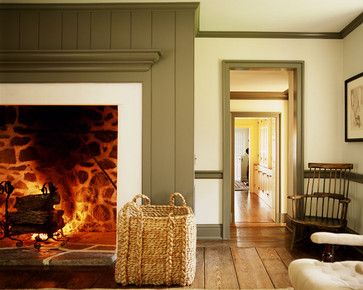 New House - Willistown, PA - traditional - bedroom - philadelphia - Peter Zimmerman Architects Painted Trim Farmhouse, Dutch Fireplace, Panelled Fireplace, Paneling Fireplace, Fireplace Colors, Den Colors, Colonial Colors, Kitchen Hearth, Large Fireplace