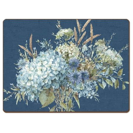 Cala Home Bohemian Blue Decorative Hardboard Cork Back Tabletop Placemats. Set of 4 Decorative Hardboard Placemats with a Cork Backing. Placemats arrive in elegant gift box that can also be used to store them. Made with a layered construction. The surface of the mats is coated with protective lacquer. Heat resistant to 212 degrees Fahrenheit. The art is laminated to a wood composite layer. A soft cork backing protects the table surface from scratches. - Beautiful artistic design allow the Placem Hardboard Placemats, Outdoor Eating Area, Decorative Placemats, Lisa Audit, Wood Composite, Outdoor Eating, Table Top Design, Christmas Store, Linen Placemats