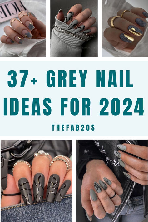 Looking for sleek grey nail ideas to obsess over this year? These trendy grey nails are STUNNING. Whether it's long acrylic grey nails to try this year Short Nail Designs Gray, Gray And Black Ombre Nails, Smoky Gray Nails, Black And Gray Nails Ideas, Grey Gel Nail Designs, Dark Grey Nails With Design, Grey Wedding Nails, Grey Summer Nails, Nails For 2024