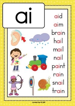 Digraph / Vowel Team AI: Phonics Word Work... by Lavinia Pop | Teachers Pay Teachers Or Words, Reading Exercises, Lavinia Pop, Phonics Chart, Phonics Flashcards, Phonics Posters, Phonics Rules, Alphabet Phonics, Phonics Sounds