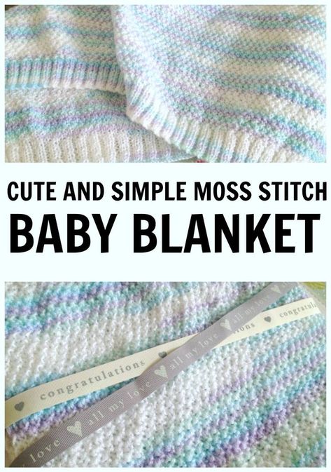 DIY: Cute and Simple Moss Stitch Baby Blanket - Fizzy Peaches Blog Moss Stitch Baby Blanket, Knit Stitches For Beginners, Baby Blanket Knitting Pattern Easy, Easy Blanket Knitting Patterns, Knitting Projects Blanket, Knit Baby Blanket Pattern Free, Easy Knit Baby Blanket, Knitting Basket, Knitting Board