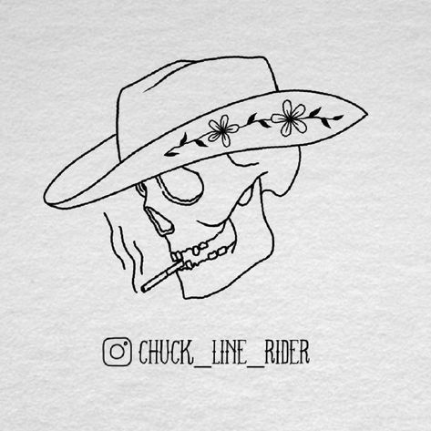 @chuck_line_rider on Instagram 68 Fastback Tattoo Zach Bryan, Skull With Cowboy Hat, Skull With Cowboy Hat Tattoo, Cowboy Hat Tattoo, Cowboy Skull, Cowboy Tattoos, Basic Tattoos, Flash Sheet, Tattoo Flash Sheet