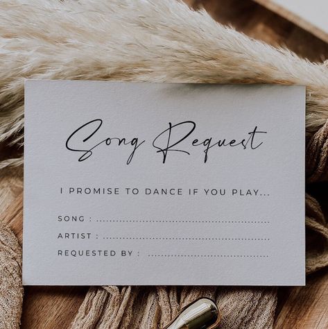 Song Request Wedding, Wedding Song Request Cards, Song Request Cards Printable Free, Wedding Ideas Minimalist, Who Pays For What In A Wedding, Simple Small Wedding Ideas, Interactive Wedding Ideas, Unique Wedding Ideas Reception, Song Request Cards