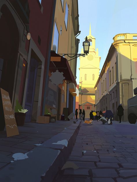 Background Studies, Atey Ghailan, Concept Art Landscape, Environment Painting, Landscape Concept, Art Disney, Daily Painting, Animation Background, City Street