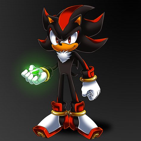 Shadow with an emerald by icha-icha.deviantart.com on @deviantART Shadow And Amy, Lego Custom Minifigures, Sonic Franchise, Sonic Adventure, Shadow Art, Sonic And Shadow, Sonic Fan Art, Life Form, Sonic Art