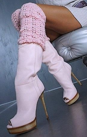 Open-Toe Platform Boots - Baby-Pink  by Gianmarco Lorenzi Gianmarco Lorenzi, Couture Shoes, Pink Boots, Everything Pink, Fashion High Heels, Pink Outfits, Shoe Obsession, Pink Love, Pink Pink