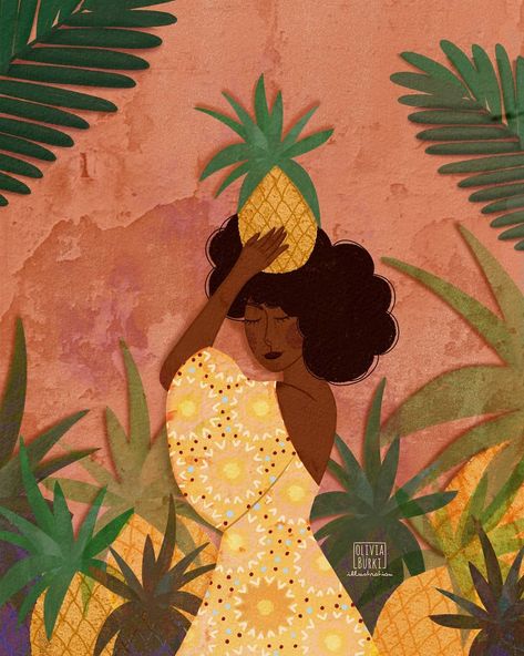 Olivia Bürki illustration on Instagram: “🍍be a pineapple: stand tall, wear a crown & be sweet on the inside. illo inspired by a photo of beautiful @asiyami_gold . . . . . #artprint…” Pineapple Crown, Asiyami Gold, Pineapple Painting, Be A Pineapple, Art Print Poster, Stand Tall, Print Poster, Posters Art Prints, Pineapple