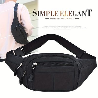 Zipper Front Waist Bag Trendy Nylon Crossbody Bag Outdoor Sports Chest Purse | 24/7 Customer Service | Temu United Kingdom Waterproof Fanny Pack, Casual Sling Bag, Running Waist Pack, Cross Body Sling Bag, Waist Bag Women, Waist Purse, Mens Backpack Travel, Cloth Pattern, Casual Crossbody Bag