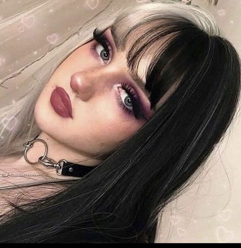 Egirl Aesthetic Makeup, Egirl Aesthetic, Hair Dyed, Edgy Makeup, Halloween Cosplay, Black Hair, Makeup, Hair