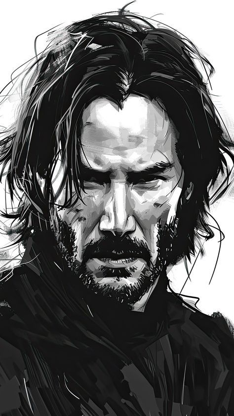 John Wick Black And White, John Wick Art, Worst Day Of My Life, Feel Photo, Bad Pictures, Men Sketch, Men Drawing, Drawing Man, Caring Person