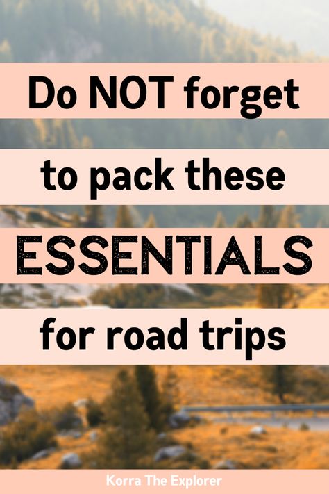 Do NOT forget to pack these essentials for road trips! The best items to pack for a road trip. Wondering what to pack for a road trip? bring these items on your road trip! #roadtrip #roadtripping #packinglist #familyvacation Road Trip Supplies, Packing List Road Trip, Trip Supplies, Pack For A Road Trip, Road Trip Necessities, Road Trip Family, Road Trip Checklist, Road Trip Bag, Trip Checklist