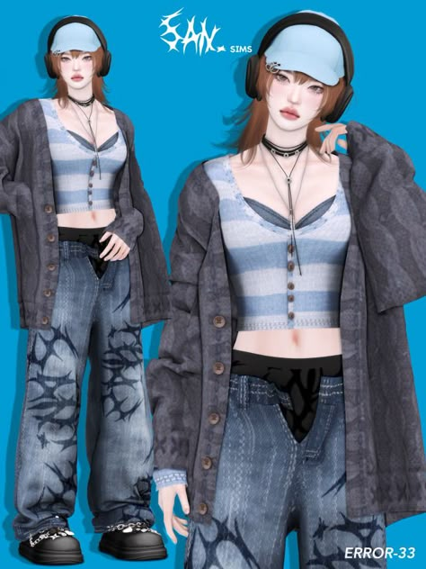 🖤【333】Error-33. Family Reunion Outfit, Cc Top, Game Screenshots, Punk Rock Princess, Sims 4 Cas Mods, Sims 4 Characters, Sims4 Clothes, Outfits Y2k, Sims 4 Collections