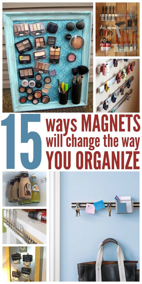 Everybody had random magnets lying around the house. Why not use them to your advantage by organizing the little things that can cause clutter? Magnetic Organizer, Dollar Store Diy Organization, Clever Organizer, Crafts For Teens To Make, Getting Rid Of Clutter, Clutter Free Home, Clutter Organization, Home Organisation, Declutter Your Home