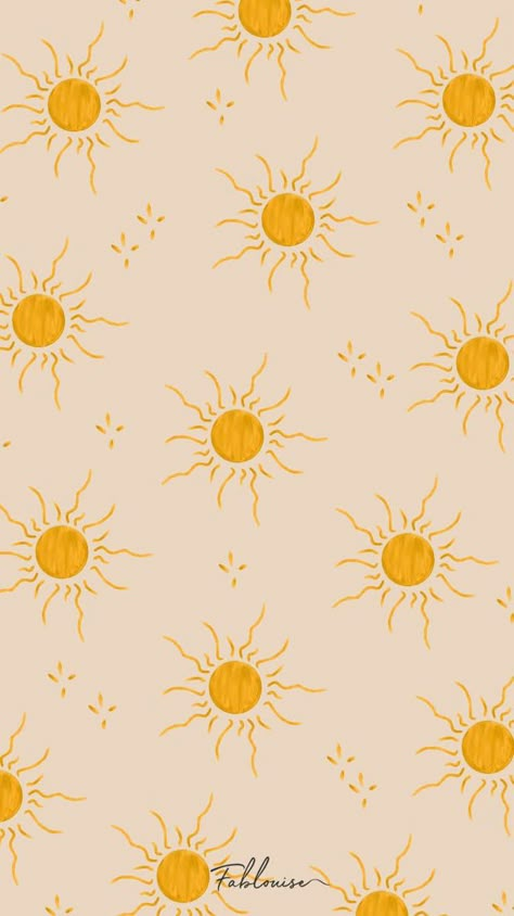 Yellow Sun Wallpaper, Hippie Prints, Hippie Illustration, Hippie Patterns, Suns Wallpaper, Yellow Prints, Sun Wallpaper, Wallpaper Sun, Arte Yoga