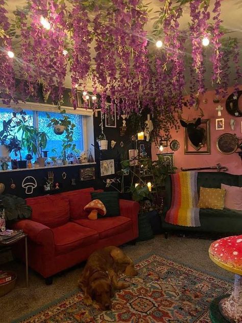 Fairy Witch Cottagecore Vibes | People always love my apartment cottagecore vibes | Facebook Fairy Apartment, Apartment Cottagecore, Fairy Witch Cottagecore, Witch Apartment, Cottagecore Aesthetic House, Apartment Themes, Hippie Apartment, Clubhouse Ideas, Room Reference