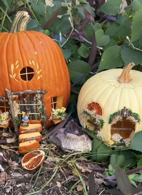 Soup Sunday, Pumpkin Fairy House, Pumpkin Fairy, Pumpkin Contest, Pumpkin Carving Designs, Pumpkin House, Pumpkin Carvings Stencils, Creative Pumpkins, Halloween Pumpkins Carvings