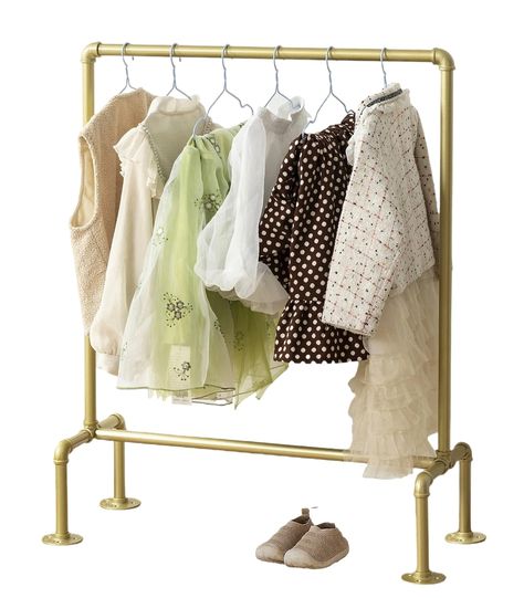 PRICES MAY VARY. 1.STURDY CONSTRUCTION AND STYLISH CHILD DRESS-UP RACKS: This kids wardrobe armoire crafted from sturdy metal pipes frame, built to last long years of fun, the 18K gold color princess -themed design adds a touch of elegance to your child’s room. 2. KIDS FUCTIONAL GARMENT RACK: This open child garment rack is a great addition to every little child's bedroom or playroom. Great for pretend dress up and costume change or just everyday preparation to get the day started. 3. GREAT GIFT Dress Rack, Pipe Clothes Rack, Kids Clothing Rack, Industrial Clothing, Clothing Racks, Metal Clothes Rack, Clothes Rod, Clothes Hanging, Kids Wardrobe