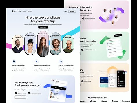 HR website design for startups by Andrew Jr. for DesignUp on Dribbble Consulting Website Design, Business Consulting Website, Startup Design, Consulting Website, Startup Branding, App Design Layout, Ui Design Website, Web Ui Design, Business Consulting