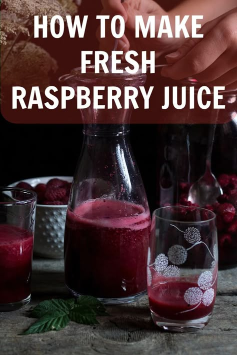 red raspberry juice in a jar Raspberry Juice Homemade, Canning Raspberries Recipes, Raspberry Juicing Recipes, Raspberry Juice Recipe, Canning Raspberry Juice, Raspberry Infused Water Recipes, Canning Juice, Raspberry Jam From Frozen Raspberries, Raspberry Lemonade Concentrate