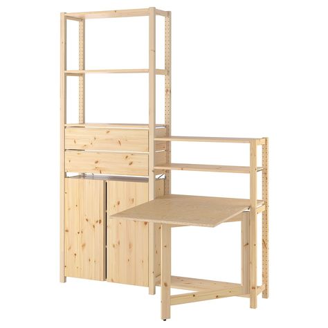 Ivar Regal, Pine Shelves, Pine Cabinets, Side Units, Ikea Ivar, Foldable Table, Ikea Storage, Standing Shelves, Table Height