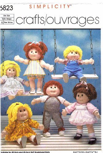 Cabbage Patch Kids Clothes, Butterick Patterns Vintage, Flower Kids, Overalls Vintage, Soft Sculpture Dolls, Cabbage Patch Kids Dolls, Crafts Sewing Patterns, Cabbage Patch Dolls, Cabbage Patch Kids