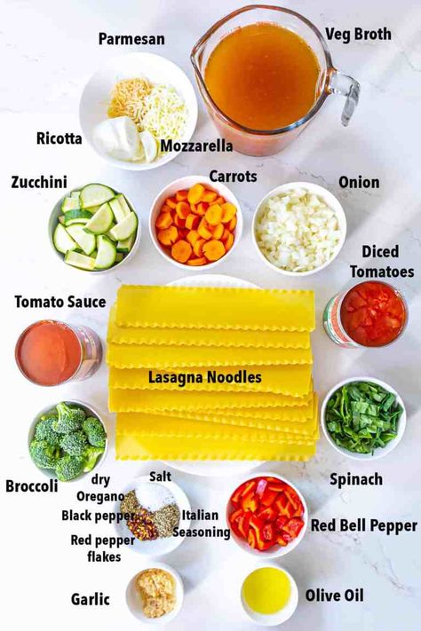 Vegetarian Lasagna Soup - Shweta in the Kitchen Veggie Lasagna Soup, Lasagna Recipe Vegetarian, Veg Lasagna Recipe, Easy Chicken Lasagna Recipe, Veg Lasagna, Vegetarian Lasagna Soup, Easy Vegetable Lasagna, Meatless Lasagna, Chicken Lasagna Recipe