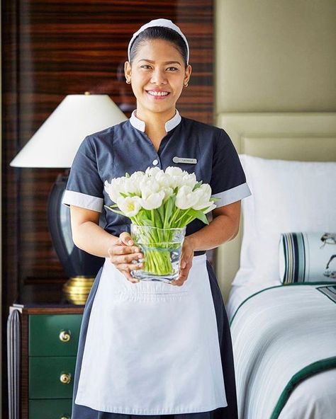 Happiness is a freshly cleaned room. #fourseasonskuwait #fskuwait #emilerassam #imageclothing #uniforms #hospitality #hospitalitylife #uniform #housekeeping  #hotel  #uniformswag #hospitalitydesign #luxury #totallook #emilerassamaccessories Hotel Staff Photography, Cleaned Room, House Keeping Uniform, Travel Etiquette, Amazon Cleaning, Hotel Uniforms, Sandal Hotel, Hotel Photoshoot, Hotel Housekeeping