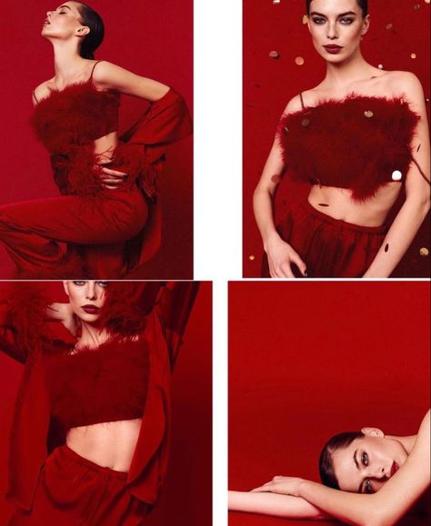 Red Monochromatic Photoshoot, Foil Photoshoot Photography, All Red Photoshoot, Christmas Fashion Photoshoot, Red Backdrop Photoshoot, Monochromatic Photoshoot, Red Monochromatic, Christmas Fashion Photography, New Year Photoshoot