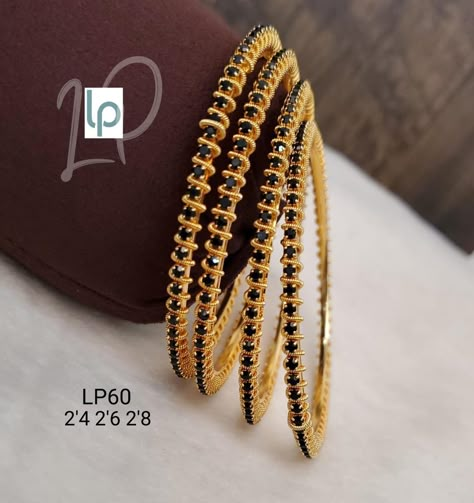 Black Beads Bangles Gold Indian, Black Beads Bangles, Gundla Mala, Durga Chalisa, Black Bangles, Beads Bangles, Antique Gold Bracelet, Gold Bangles For Women, Black Beads Mangalsutra Design