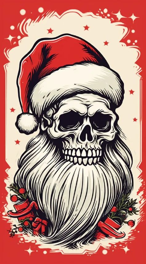 Tattoo idea: Scary angry Santa Claus skeleton whole body American 1 Santa Claus Tattoo, Scary Christmas Drawings, Scary Santa Claus, Creepy Santa Claus, Scary Santa, Santa Drawing, Heavy Metal Santa Claus, Scary Wolf, Wolf Skull