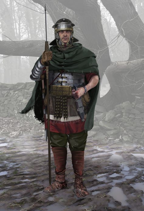 ArtStation - Cold weather Roman Legionary , Ashley Brocklebank Roman Legionary, Imperial Legion, Roman Armor, Roman Characters, Rome Art, Roman Britain, Historical Warriors, Roman Legion, Historical Illustration